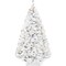 Best Choice Products Pre-Lit White Christmas Pine Tree w/ Flocked Branches, Warm-White Lights